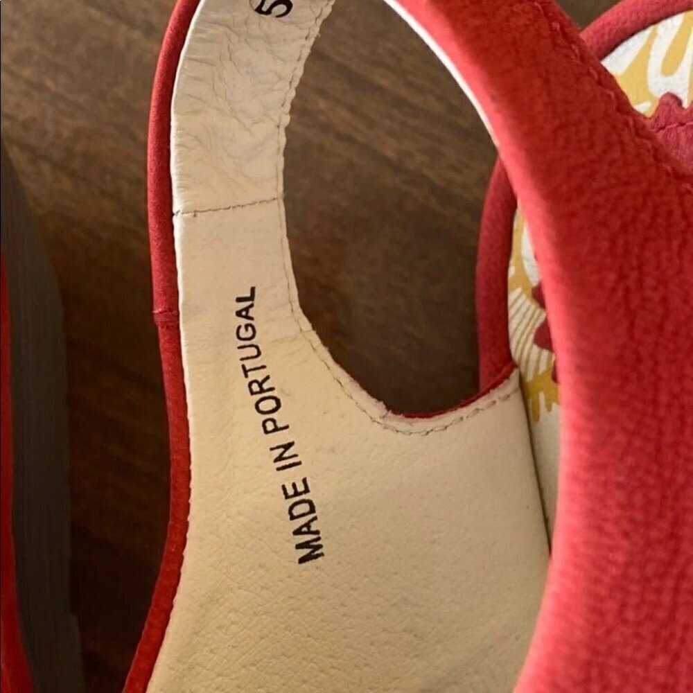 Fly London Ylfa Scarlet Red Leather Laced shoes 8 - Picture 5 of 11